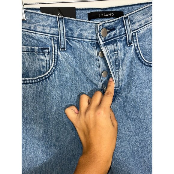 NWT J Brand Wynne High-Rise Straight Crop Jeans Size 24 Blue  Raw Hem - Picture 4 of 15